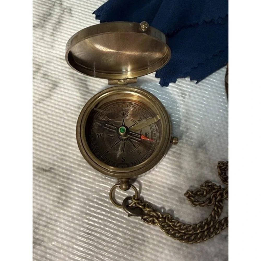 Engraved Brass Compass Gift for Husband 